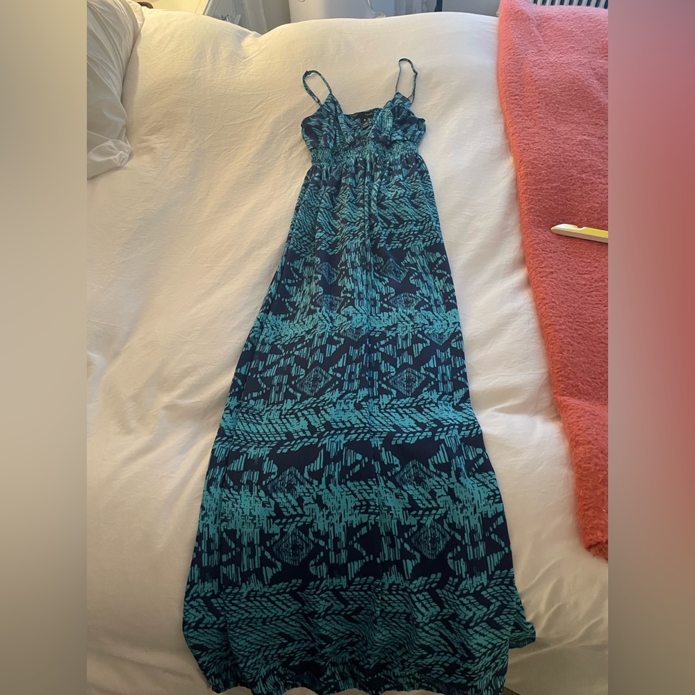 Aqua maxi sun dress